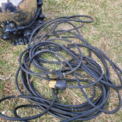 Extension cords and glazing ball on frog bas3