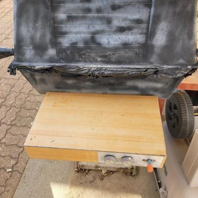 60s iron grill stand with tank, portable