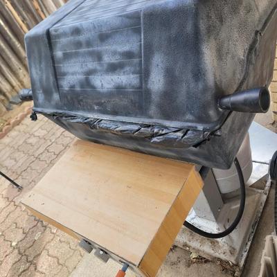 60s iron grill stand with tank, portable