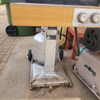 60s iron grill stand with tank, portable