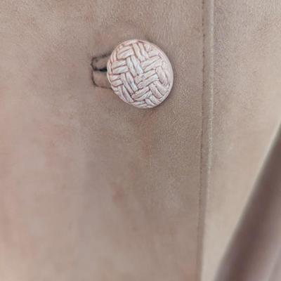 Women's Kestila Turku Finland Leather Coat With Fur Trimmed Hood & Cuffs
