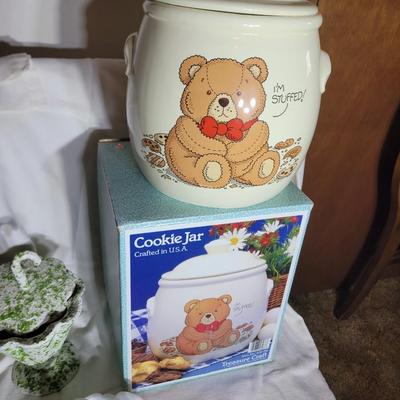 2 candy dishes and unused cookie jar