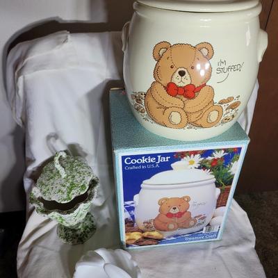 2 candy dishes and unused cookie jar