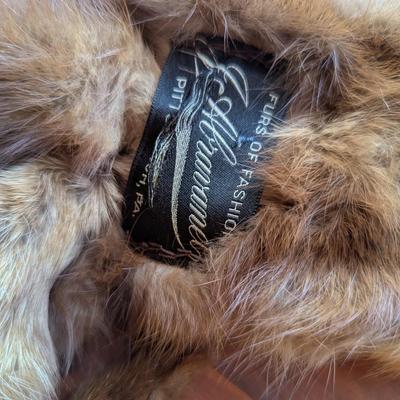 Vintage Abravanel 2 Pelt Mink Fur Stole Collar