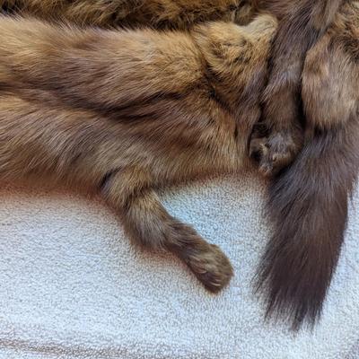 Vintage Abravanel 2 Pelt Mink Fur Stole Collar