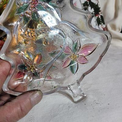 Lighted nativity scene and candy dish
