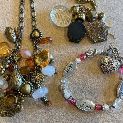 Earrings, bracelets and necklace