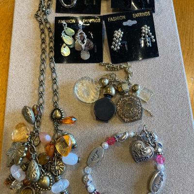 Earrings, bracelets and necklace
