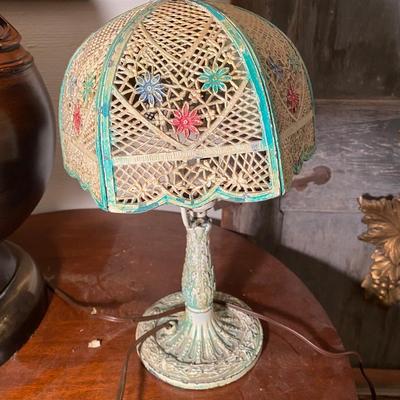 Antique Art Nouveau Cast Iron Table Lamp