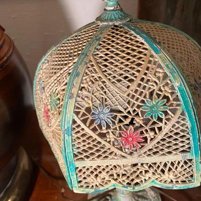 Antique Art Nouveau Cast Iron Table Lamp