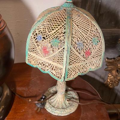 Antique Art Nouveau Cast Iron Table Lamp