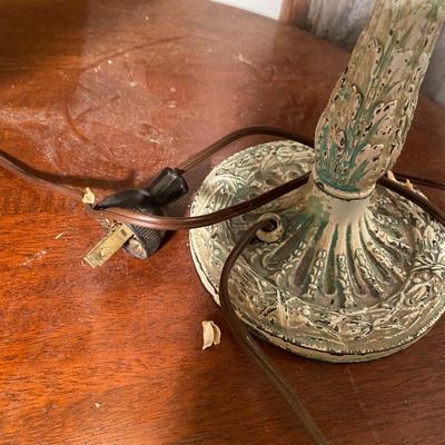 Antique Art Nouveau Cast Iron Table Lamp