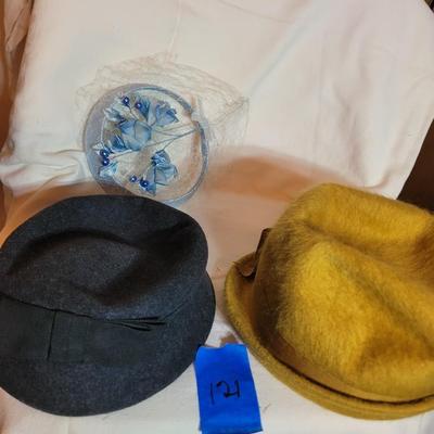 2 wool and one taffeta hat