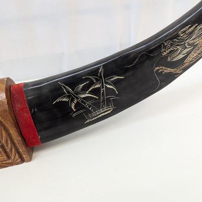 Philippines Scrimshaw Buffalo Horns
