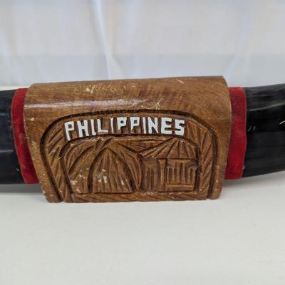Philippines Scrimshaw Buffalo Horns