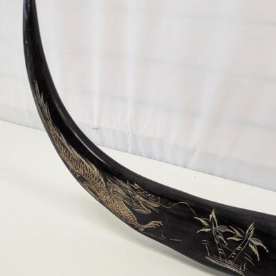 Philippines Scrimshaw Buffalo Horns