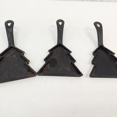 Vintage Cast Iron Metal Christmas Tree Skillets