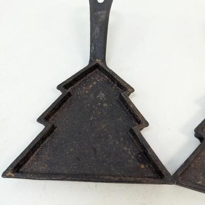 Vintage Cast Iron Metal Christmas Tree Skillets