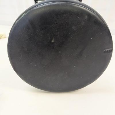 Folding Round Stool With Footrest & Padded Seat