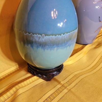 Ceramic egg and vase