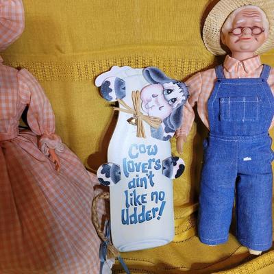 Mr. And Mrs. Farmer and wall hanging