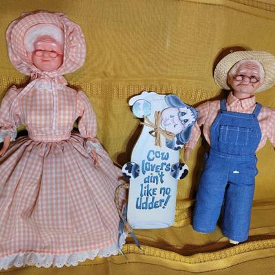 Mr. And Mrs. Farmer and wall hanging