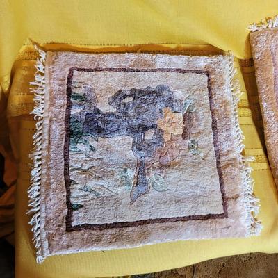 1 ft square Chinese hand woven silk chair protectors
