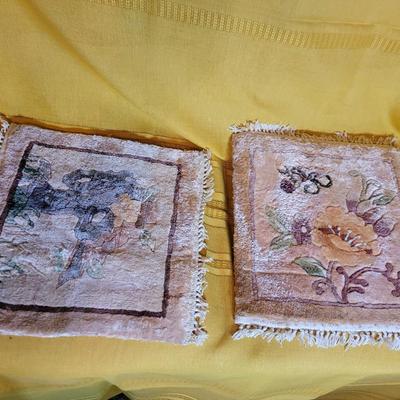 1 ft square Chinese hand woven silk chair protectors