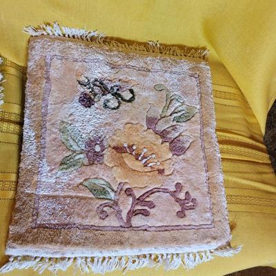 1 ft square Chinese hand woven silk chair protectors