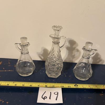 Vintage Glass Cruets and Stoppers