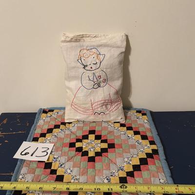 Vintage Doll Quilt and Pillow