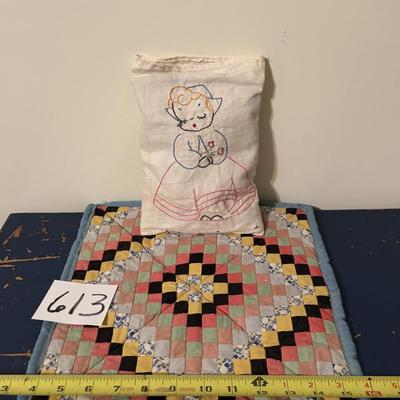 Vintage Doll Quilt and Pillow