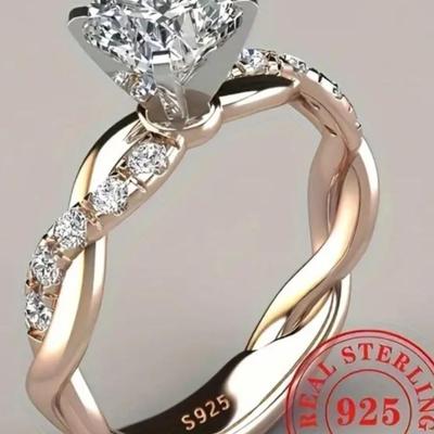 925 Sterling Silver Zirconia Ring Size 7