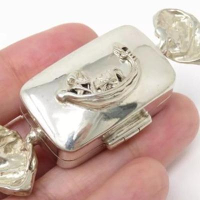 Vintage NYJEWEL 925 Sterling Silver Candy Trinket Pill Box