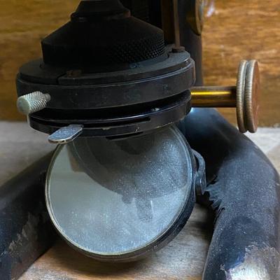 Antique Bausch and Lomb Brass Microscope Patent 1915 Vintage Antique