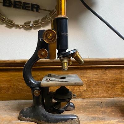 Antique Bausch and Lomb Brass Microscope Patent 1915 Vintage Antique