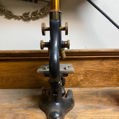 Antique Bausch and Lomb Brass Microscope Patent 1915 Vintage Antique