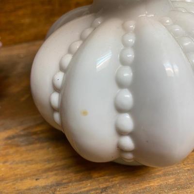 Vintage Fenton pitcher/vase and dish