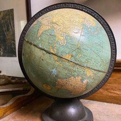 Rare 9 Inch Terrestrial Globe George F Cram-Indianapolis IN