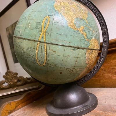 Rare 9 Inch Terrestrial Globe George F Cram-Indianapolis IN