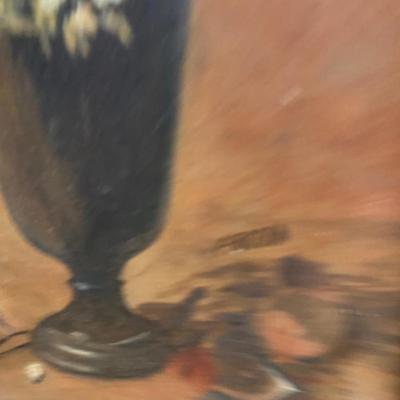 Vintage framed rectangular flower still life.