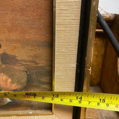 Vintage framed rectangular flower still life.