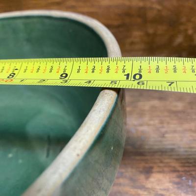 Vintage green covered casserole dish