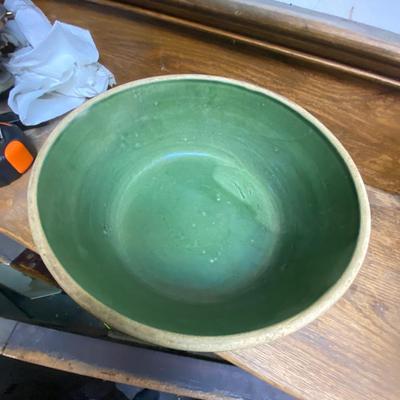 Vintage green covered casserole dish