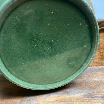 Vintage green covered casserole dish