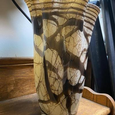 Vintage large Art Glass Vase By Jozefina Krosno