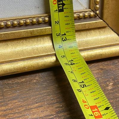 VINTAGE Woman with CHERUB Bas Relief METAL with Frame