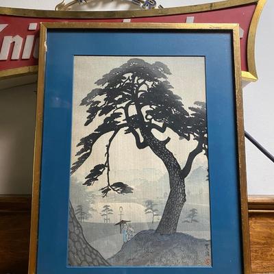 Orig. Wood Block print, titled "Kinokunizaka Tsuyu".