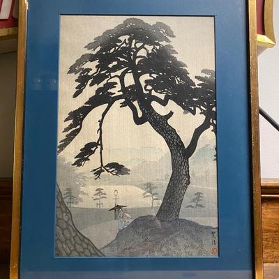 Orig. Wood Block print, titled "Kinokunizaka Tsuyu".