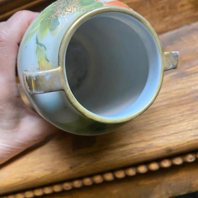 Vintage NIppon Hand painted poppy vase